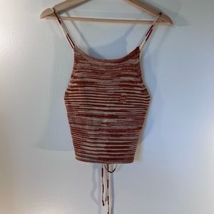 Brand: Shein - Color: Rust and Cream - Style: halter crop tank top